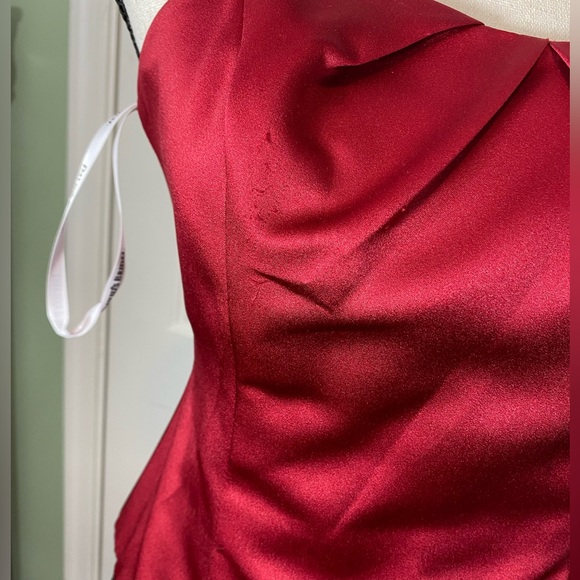 Y2K David’s bridal 2piece red satin strapless corset sz2 Matching maxi skirt sz4 - Picture 14 of 15